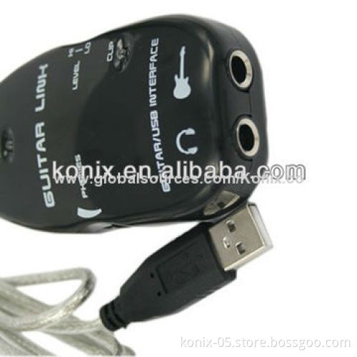 Black/White USB Guitar Link Cable for PC/Mac Recording China Electric Guitar Accessory